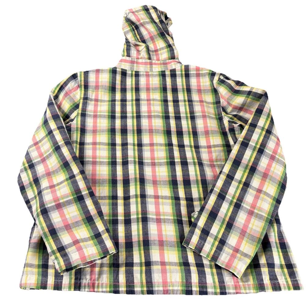 Merona Women’s Plaid Drawstring 4 Button Pullover Hoodie Jacket Size Large - Picture 6 of 15